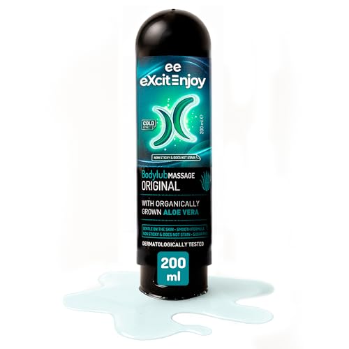 Excite Gel Lubricante Íntimo y Gel de Masaje Efecto Frío con Aloe Vera yAcido Hialurónico | Hidratante, Refrescante, Vegano y Compatible con Preservativos | 200 ml