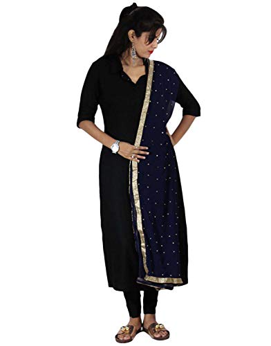 Dupatta Golden Lace And Beads Neck Scarf Wrap Semi Chiffon Ethnic Hijab Sarong Shawl Chunni Stole for Woman3