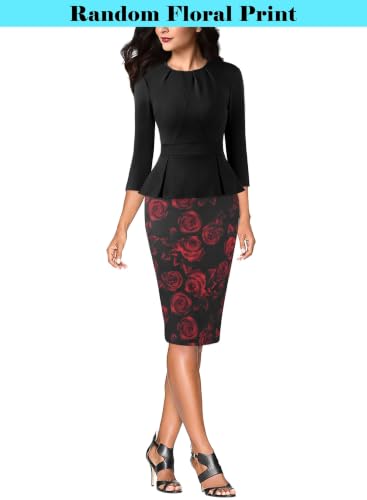 Image of VFSHOW Womens Peplum Work Business Office Church Bodycon Sheath Dress