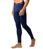 LAPASA Herren Innenfleece Thermo Unterhose, warme Funktionsunterwäsche Thermohosen M10, Navy Blau (2 Pack), XL
