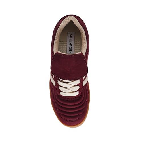 Steve Madden Women's Madrid Sneaker, Burgundy, 6