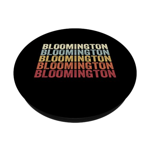 Bloomington California Bloomington CA Retro Vintage Text PopSockets Swappable PopGrip, Black - Image 2