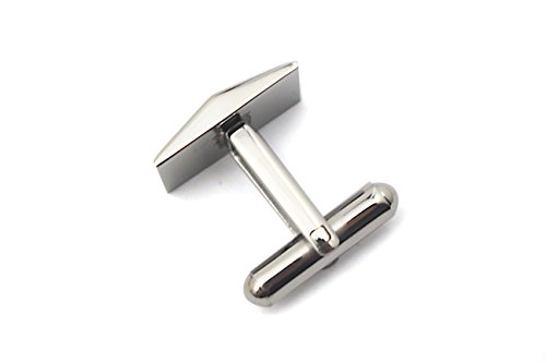 Mancuernillas para hombre de acero inoxidable pulido miniatura 3