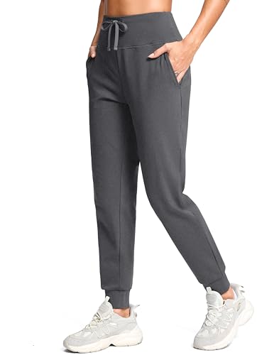 Image of G Gradual Women's Fleece Lined Joggers with Zipper Pocket Water Resistant Running Hiking Pants Winter Warm Thermal Sweatpants