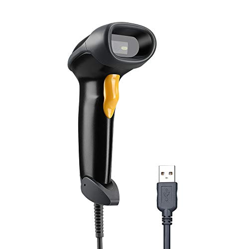 Evnvn USB Wired 1D 2D Barcode Scanner, CCD QR PDF417 Data Matrix Screen Image Scanning Handheld Bar Code Reader with Auto-Sensing Scan for Warehouse, Bookstore, Express