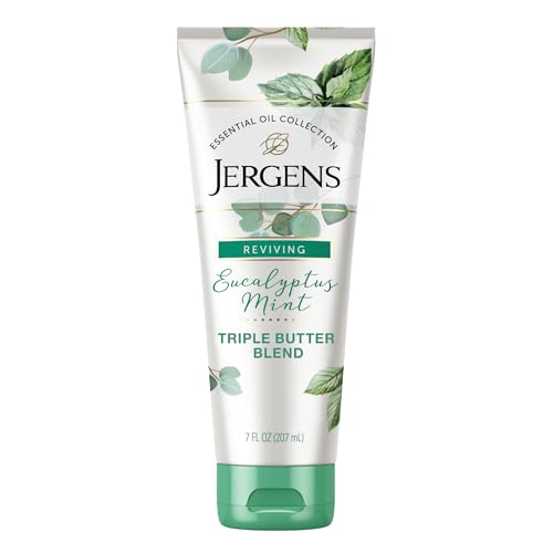 Image of Jergens Eucalyptus Mint Body Butter, Infused with Essential Oils, Helps to Relieve Stress, for All Skin Types, Great Size for Travel, 7 Oz