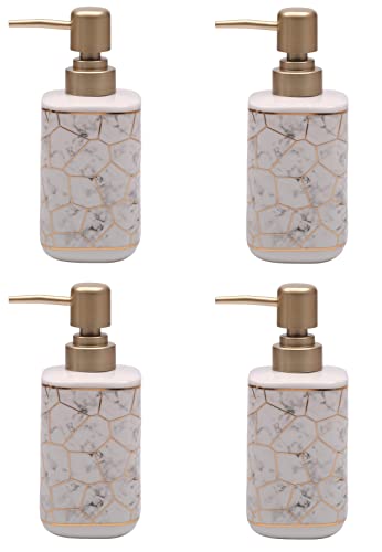 Image of Store2508 Ceramic Liquid Handwash Soap Dispenser Pump for Bathroom /Kitchen - 250ml (4 Pcs White)