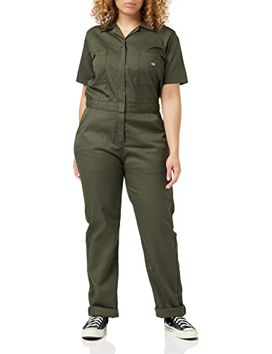 Dickies Mujer, Mono Flex de manga corta, VERDE MUSGO, M