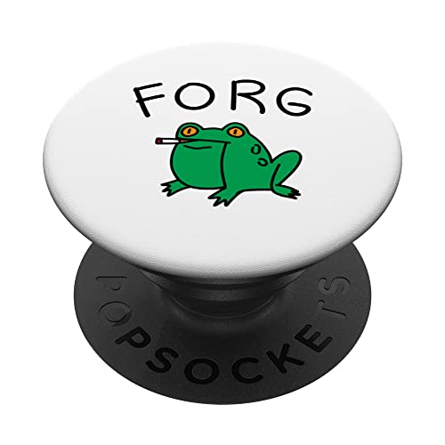 Forg Y2K Sarcastic Cringe Funny Ironic Gen Z Weird Meme Cool PopSockets Swappable PopGrip, Black