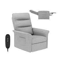 FLEXISPOT Recliner Chair Electric Armchair with Retractable Footrest, Adjustable Backrest 105-155, 2 Side Pockets, TV Reclining Sofa Chair for Living Room Bedroom,Gray