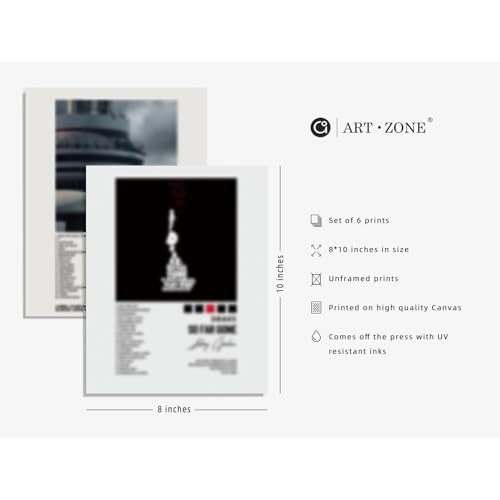 Drake Posters 8x10 Canvas Prints Unframed Set of 6 Music Album Cover Posters for Room Aesthetic Canvas Wall Art Room Decor for Teen Girls