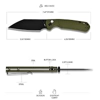 CJRB Pyrite-Light Taschenmesser, Klappmesser mit 8,4 cm langer Klinge aus AR-RPM9-Stahl, Taschenclip, Outdoor-Messer für Damen Herren (J1945) – Ansicht 2