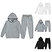 Sweat Suits for Girls 2 Piece Fashion Fall Outfits,Long Sleeve Solid Sweatsuit Warm Hoodie Pullover (Black, 8-9 Years)