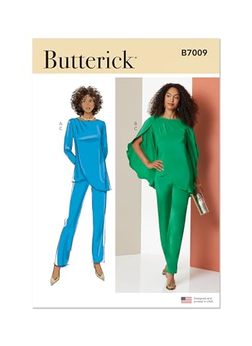 Butterick B7009K5 Misses' Asymmetric Tunics and Tapered Pants Sewing Pattern