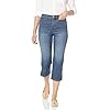 Anne-Klein-Womens-High-Rise-Straight-Leg-Capri Anne Klein Jeans Women's High Rise Straight Leg Capri, Delphi Wash, 6 Regular