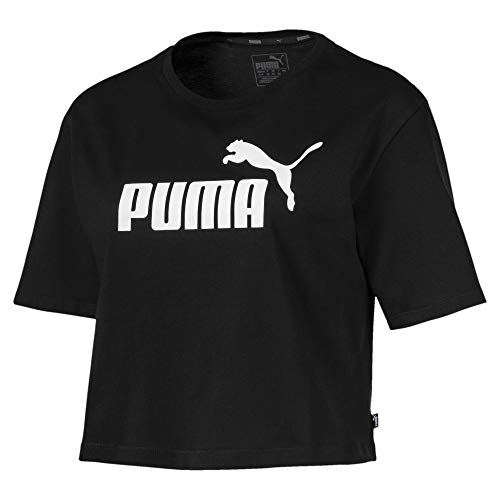 PUMA Women's Essentials+ Cropped T-Shirt, Cotton Black, S