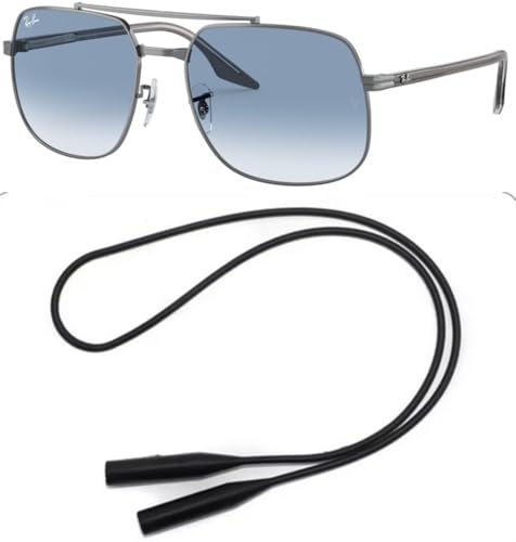 Ray-Ban RB3699 Sunglasses Bundle: RB 3699 004/3F Gunmetal Clear Gradient Blue and Universal Anti-slip Silicone Leash2