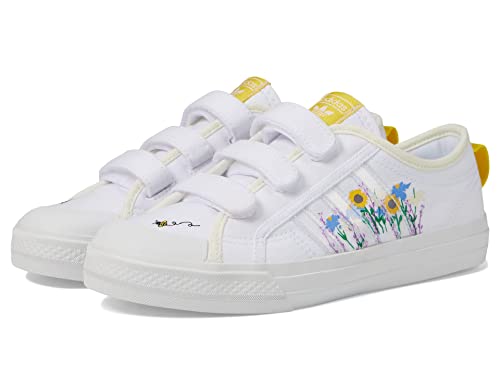 adidas Originals Girl's Nizza (Little Kid) White/Yellow/Off-White 11.5 Little Kid M
