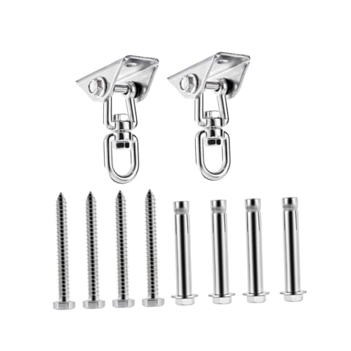TOYANDONA Hooks 2pcs 304 Stainless Steel Hooks with 4 Bolts 4 Nails for Hammock Indoor Outdoor