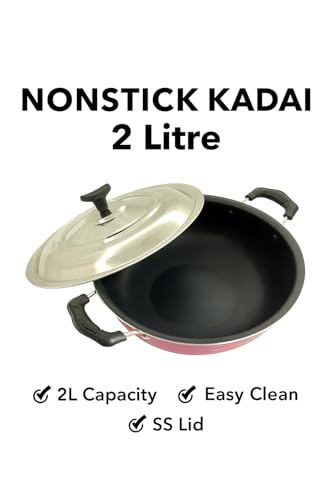 SHRIYA Wok Antiadherente 2 Litros con Tapa Acero Inoxidable miniatura 5