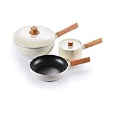 FGH QPLKKMOI 3 Piezas de Utensilios de Cocina Antiadherente cocinar Conjunto, Placa de Cocina Compatible