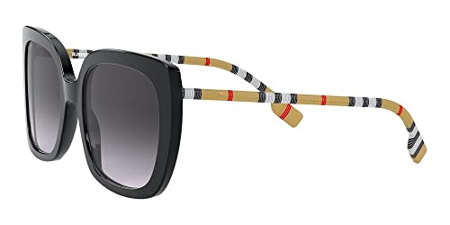 Burberry Caroll Be 4323 38538G Black Plastic Square Sunglasses Black Gradient Lens #TOP2
