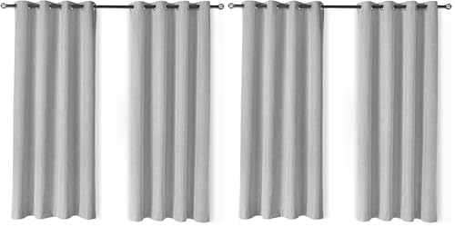 Image of Amazon Basics 100% Blackout Curtains with Grommets, Noise Reducing, 52 x 84 Inches, Dark Gray, 2 Panels (Pack of 2)