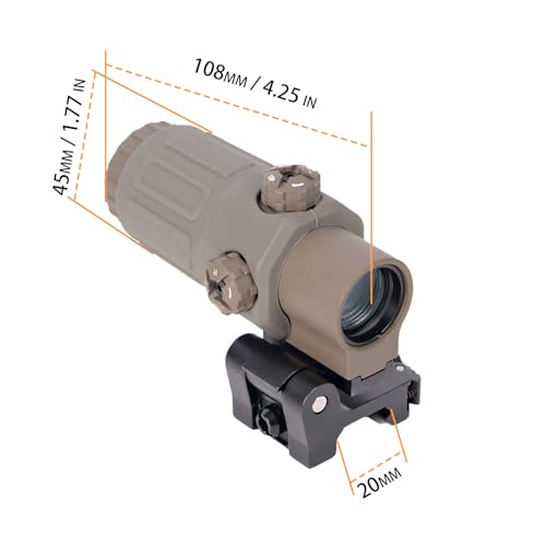 Bravary 558 G33 Holographic Sight Magnifier Combo for Airsoft Red & Green Dot Holographic Reflex Sight Scope w/ G33 3X Magnifier Combo Built-in Flip QD Mount - Thumbnail 5