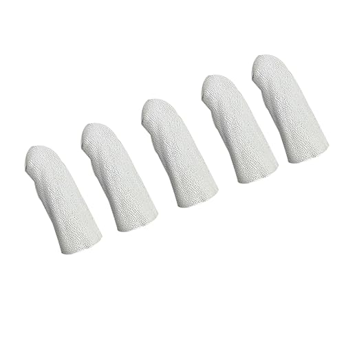 SEWOART 5pcs Heat Insulation Finger Sleeve Fingertips Cots Protective Finger Tips Fingertip Bandages Prevent Injury Finger Sleeve Finger Cover Nails Tools Nail Protector Finger Guard White