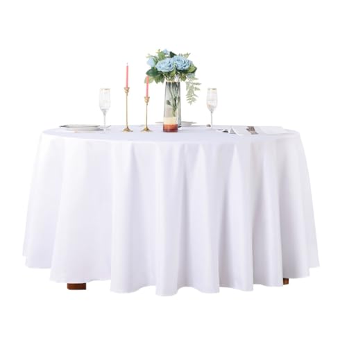 Nappe de mariage blanche en satin ronde 275 cm pour table d'hôtel - 2