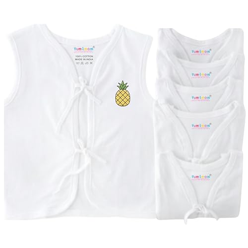Image of 6 Piece Pure Cotton Unisex Newborn Tank Top - Soft, Skin-Friendly, Breathable, Regular Fit Baby Vest /Jabla (White)
