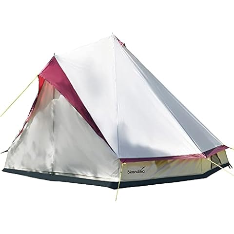 Skandika Tipii II Zelt für 8 Personen | Outdoor Tipi mit abnehmbarem Zeltboden, Moskitonetz, Stahl-Gestänge, 2,5 m Stehhöhe, 3000 mm Wassersäule Cover