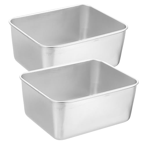 Happyyami 2-pc Set Stainless Steel Nesting Camping Bowls Large Soup Bowls Picnic Food Containers