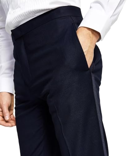 Tallia Alfani Mens Slim Fit Navy Blue Tuxedo Pants 32 x 344