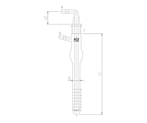 小型バブラー吸収管 フィルター付 4234-8
