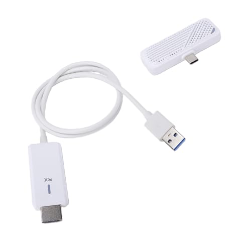 Sxhlseller Zestaw Bezprzewodowego Nadajnika i Odbiornika HDMI 1080P 60 Hz, Dwuzakresowy 5G 2,4G, Zasięg 164 Stóp, Szybkie ładowanie PD3.0, Tryb Mirror Extend dla Telefonu Laptop