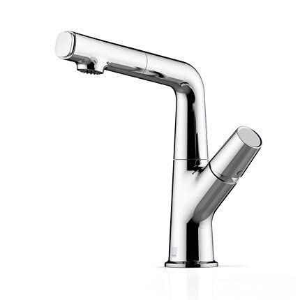 Mitigeur de salle de bain chromé au design moderne et robuste