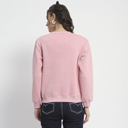 Image of Madame Solid Crew Neck Cotton Sweatshirt