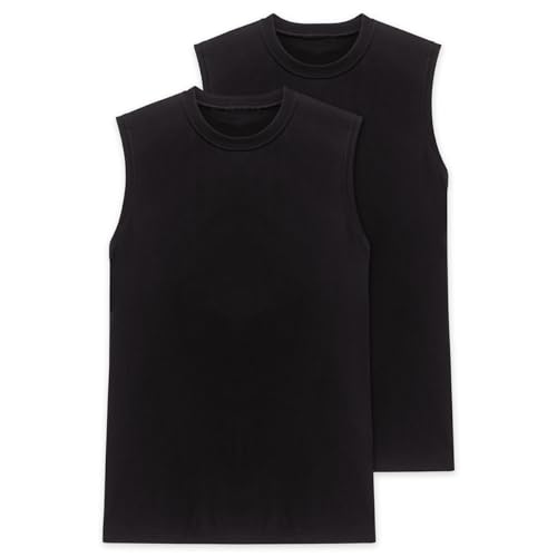 Schiesser Herren Muscle Shirt ohne Arm 0/0 Doppelpack Box - 228010, Größe Herren:L, Farbe:schwarz