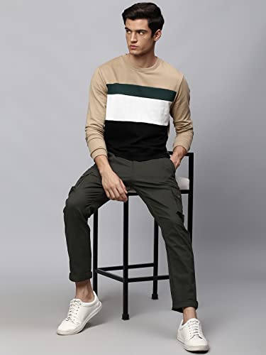 Image of Dennis Lingo Men's Poly Cotton Sweatshirt with Crew Neck - Regular Fit and Full Sleeves, Casual Winterwear for Men