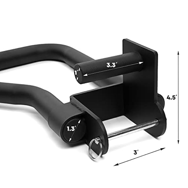Dip Bar Attachment for Squat & Power Rack ¨C Compatible for 2x2 - 2.5x2.5 - 3x3 Inches Tube with 1-Inch Hole Racks ¨C (Pair)