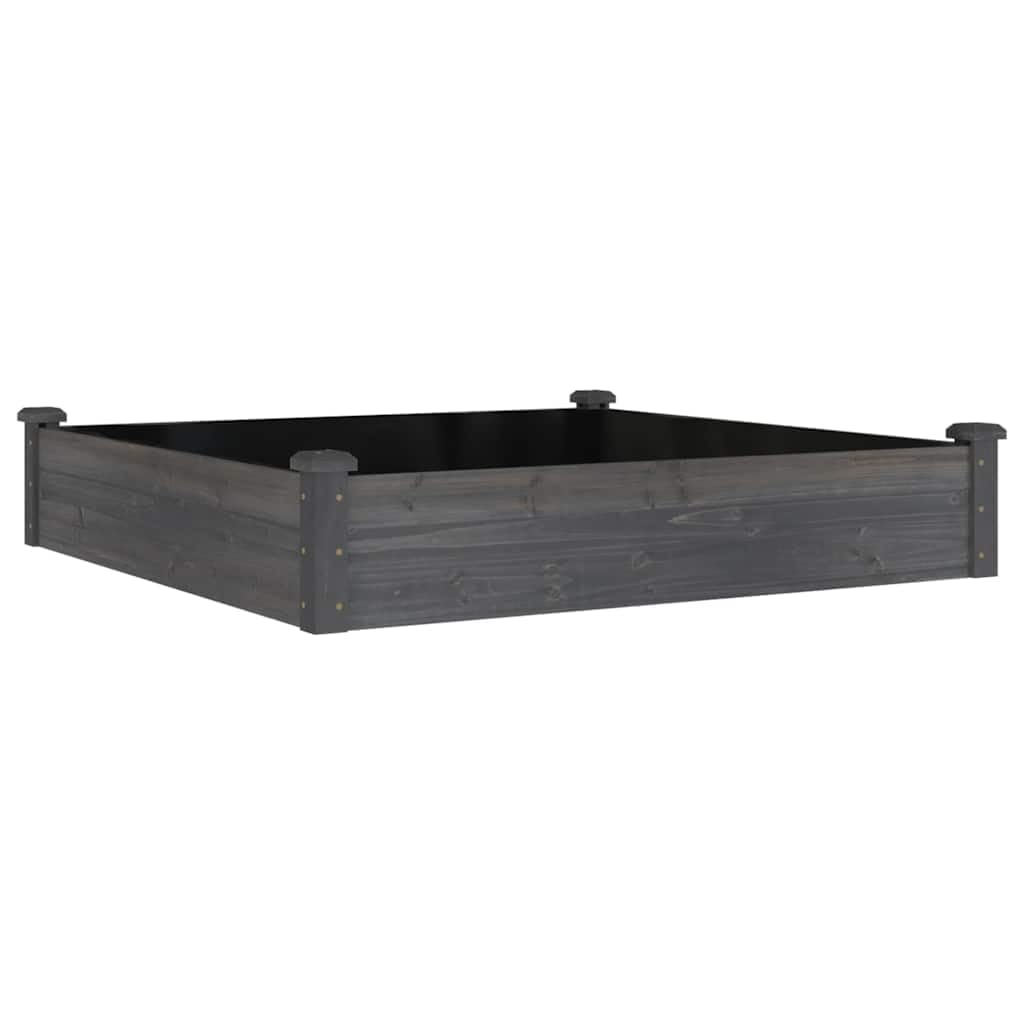 vidaXL Jardinera arriate Forro Madera Maciza Abeto marrón 120x120x25cm, Jardinera de Verduras, arriate de Madera Maciza, macetero de Hierbas