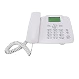 Sxhlseller GSM-Wireless-Desktop-Telefon mit Antennen, 2,4-Zoll-Display, 2G-SIM-Karte, Schnurloses Festnetztelefon für Zuhause, Hotel, Büro, mit UKW-Radio, Wecker, 500 Kontakte, Ze (EU-Stecker)