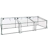 Sunnydaze Mini Cloche Greenhouse with Zipper Doors - Portable Greenhouse with 3 Doors and Slanted...