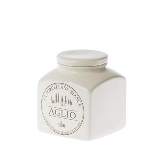 LA PORCELLANA BIANCA PB Porcellana Conserva-Recipiente para ajos (Porcelana, 481.9 g, en Caja de Regalo), Nailon/A