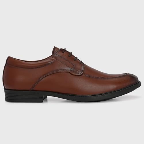 Image of Blue Leather by Centrino Genuine Leather Men's Loafer Shoes | Lightweight Lace-Up Derby Office Wear Oxford Shoe with Cushioned Insole for Meeting,Interview,Wedding, Party,College (4094)