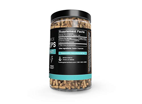 Pure Cordyceps (730 Capsules) 100% Natural, Non-GMO & Gluten-Free (1350 mg Serving)
