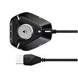 USB-Soundkarte, tragbarer Schnittstellenverteiler Typ C – Computer-Soundkarte 3,5 mm Klinke | für Kopfhörer, Lautstärkeregler, Lautsprecher, Studio, Haus, Gitarre, Podcast, Aufnahmespiel