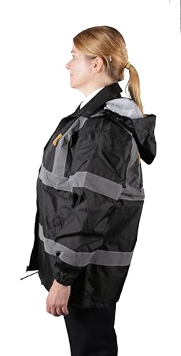 Image of First Class High Visibility Water Resistant Raincoat Jacket and Pant With Reflective Stripes