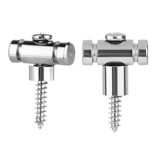 Guitar Roller String Retainers, 2 Sets Strings Trees Replacement Part with Mounting Screws Chrome Guitar Roller String Trees Retainer Guitar Roller Guides Retainer for Electric Guitar String Guide